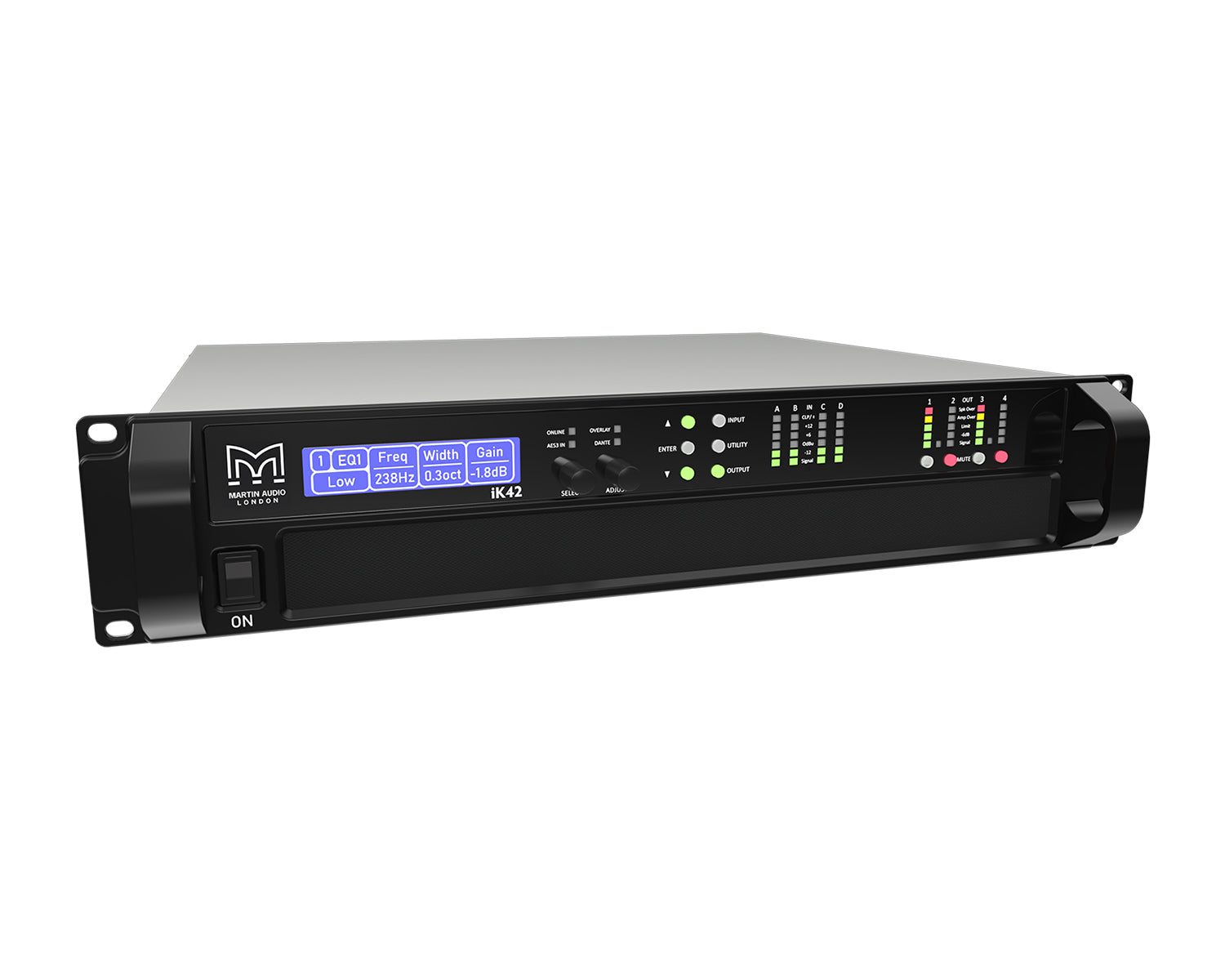 MAUIK42DAN_Martin_Audio_IK42-DANTE_Image_1.jpg Martin Audio iKon iK42-DANTE 4 Channel Class D Amplifier 4x3000W - Image 1