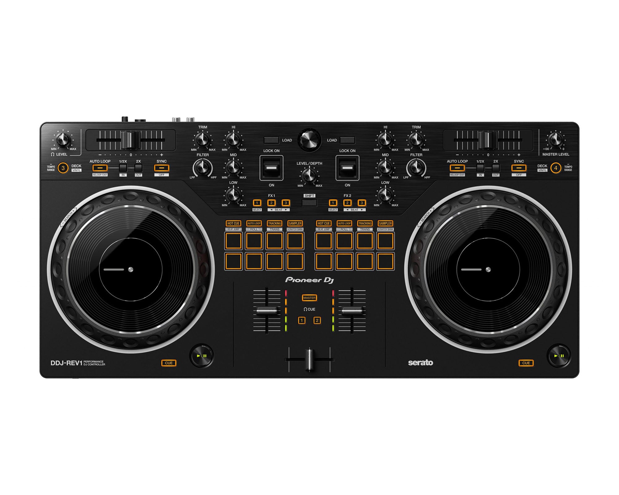 PIODDJREV1.C_Pioneer_DJ_DDJ-REV1_Image_1.jpg Pioneer DJ DDJ-REV1 2-Channel Battle-Style DJ Controller for Serato DJ Lite - Image 1