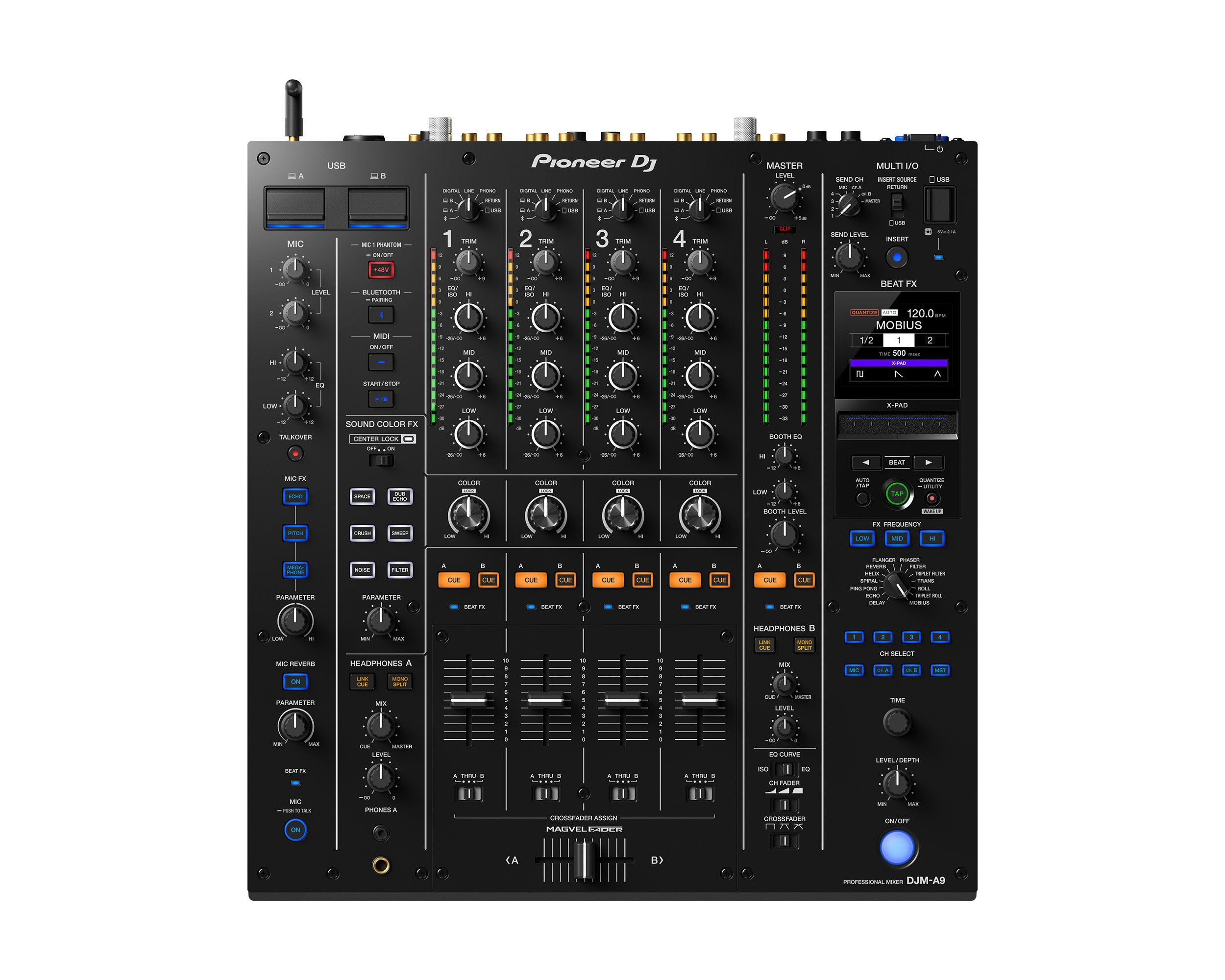 PIODJMA9.P_Pioneer_DJ_DJM-A9_Image_1.jpg Pioneer DJ DJM-A9 4-Channel High-End Pro Digital DJ/Club Mixer - Image 1