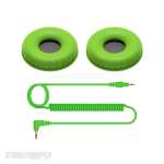 Pioneer DJ HC-CP08-G Coiled Cable and Ear Pads Pack for HDJ-CUE1 Green