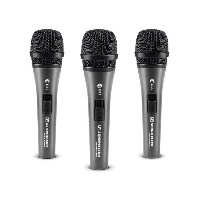 Sennheiser e835S 3-PACK Dynamic Cardioid Vocal Microphone