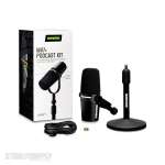 Shure MV7+-K-BNDL Dynamic Podcast LED Microphone with Stand Black