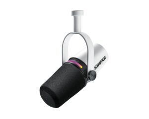 Shure MV7+-W Dynamic Podcast LED Microphone White