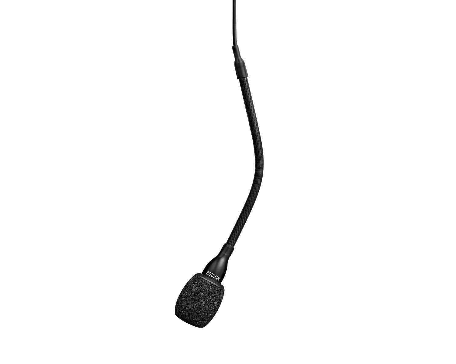 SHUMX202BS_Shure_MX202BS_Image_1.jpg Shure MX202B/S Microflex Supercardioid Overhead Mic 3-Pin XLR Black - Image 1