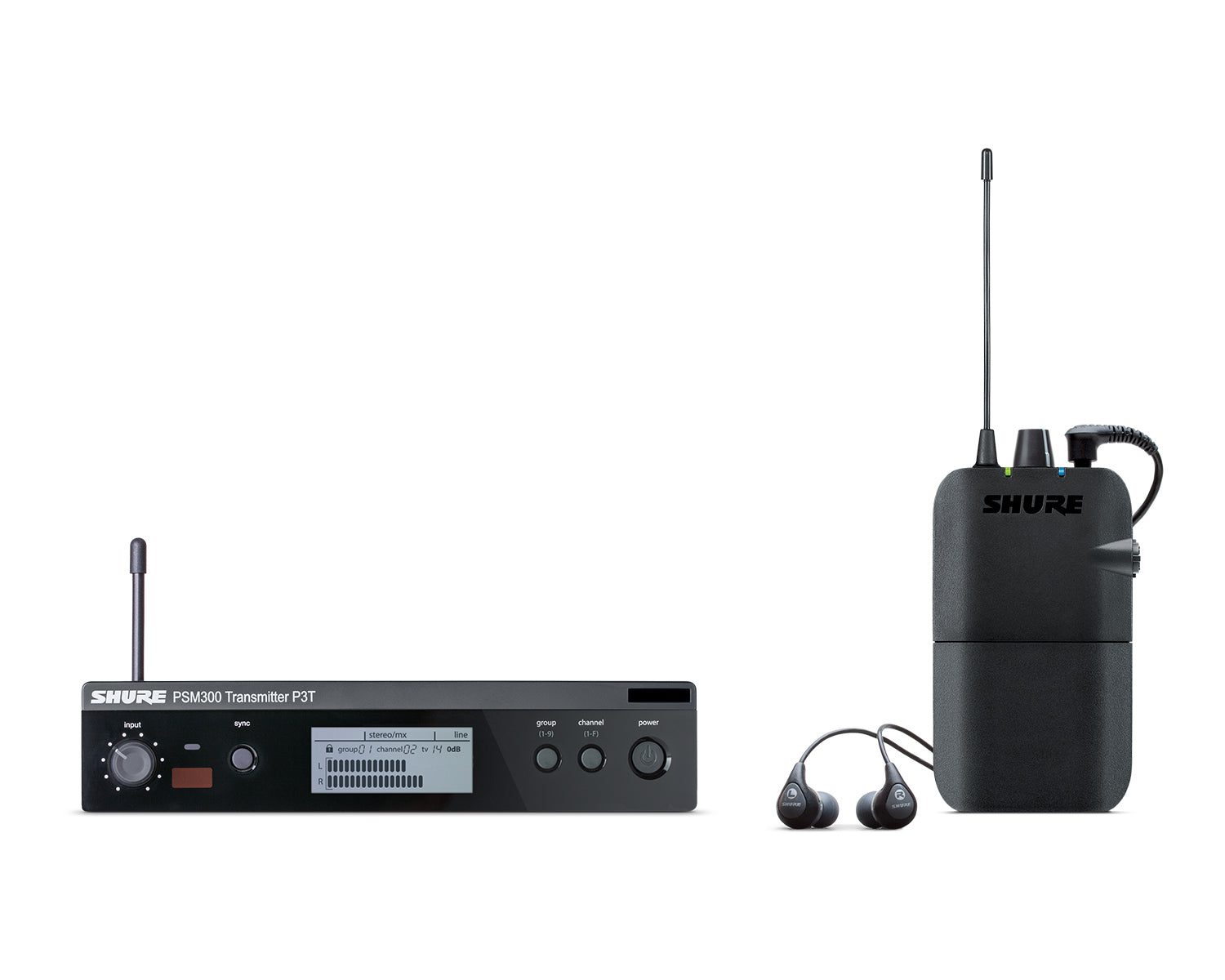 SHUP3TUKR112GRK3E_Shure_P3TUKR112GR-K3E_Image_1.jpg Shure P3TR112GR PSM 300 Wireless IEM Set with SE112 Earphones K3E - Image 1