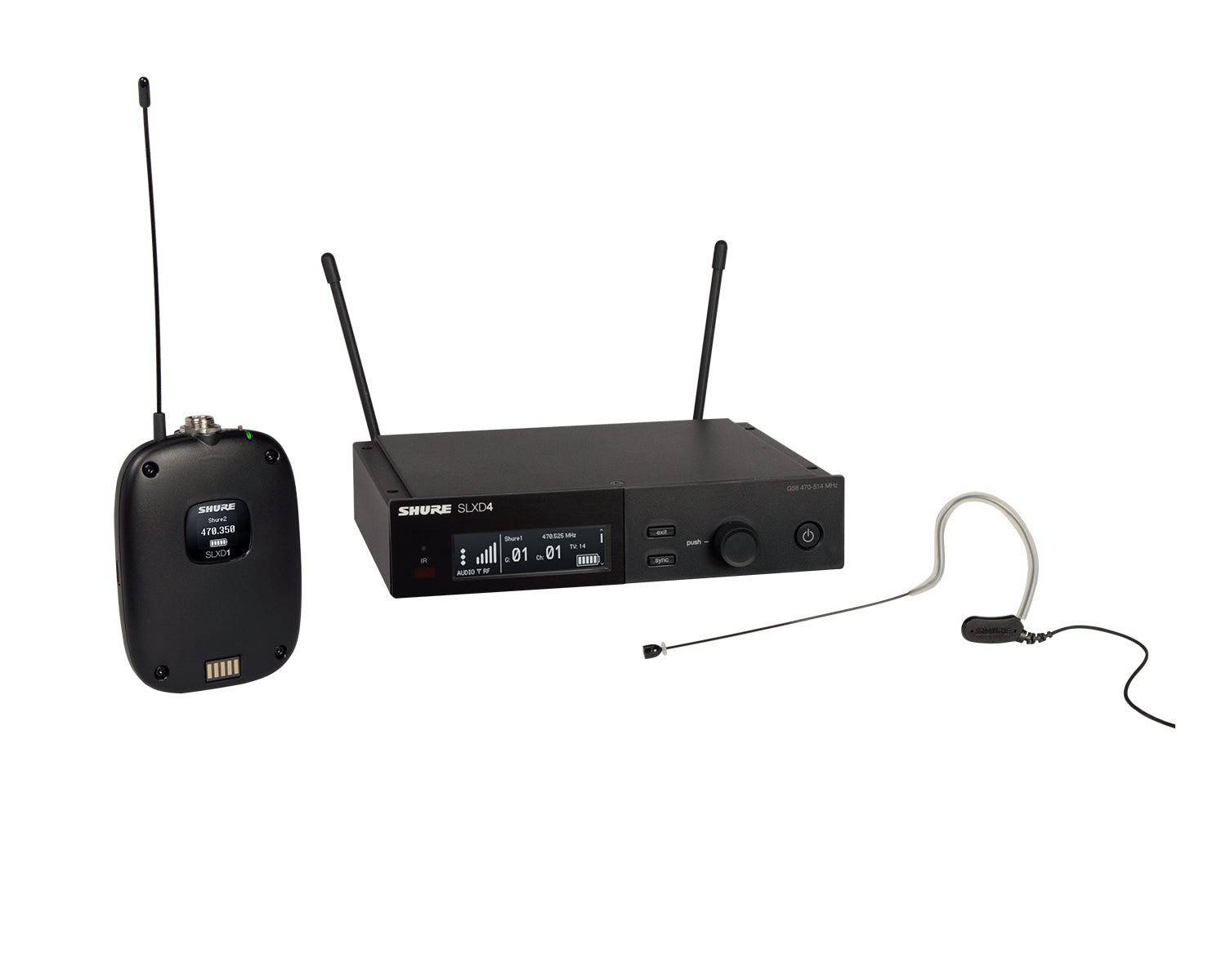 SHUSLXD14UK153BK59_Shure_SLXD14UK153B-K59_Image_1.jpg Shure SLXD14/153B Wireless Headset System SLXD1/MX153B K59 - Image 1