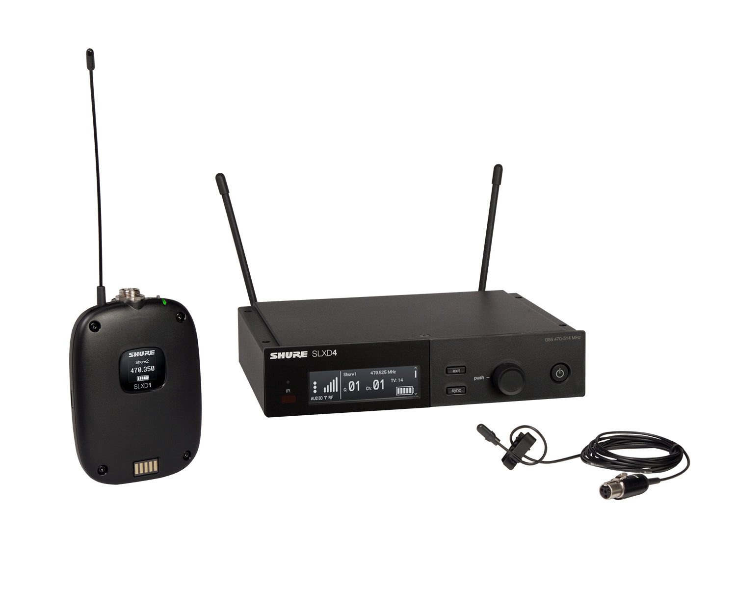 SHUSLXD14UKDL4BK59_Shure_SLXD14UKDL4B-K59_Image_1.jpg Shure SLXD14/DL4 Wireless Lavalier System SLXD1/DL4 K59 - Image 1