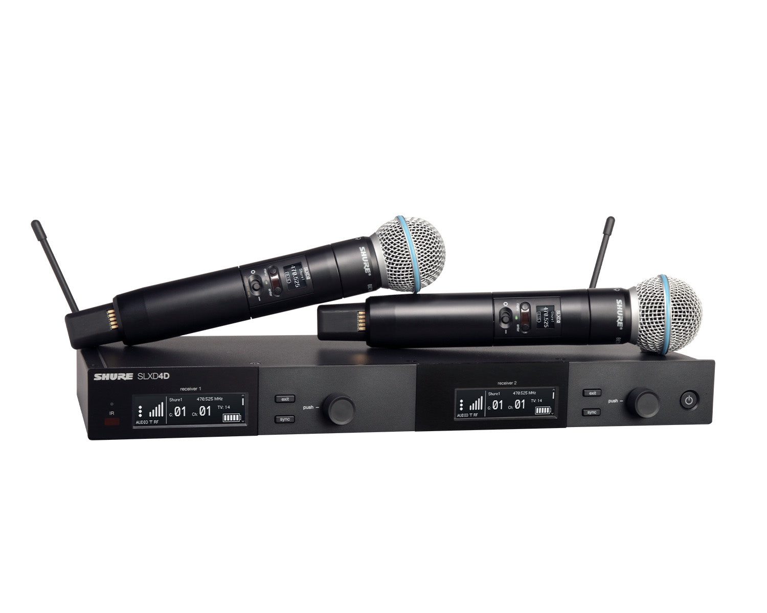 SHUSLXD24DUKB58K59_Shure_SLXD24DUKB58-K59_Image_1.jpg Shure SLXD24D/B58 DUAL Wireless Handheld System SLXD2/BETA58 K59 - Image 1