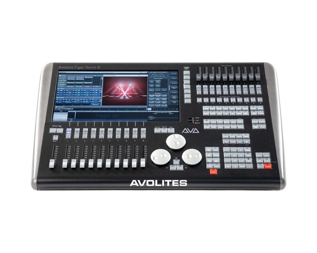 Avolites Tiger Touch 2 lighting console running Titan