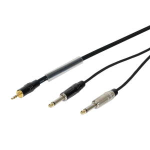 W Audio 1.5m 3.5mm Stereo Jack – 2 x 6.35mm Mono Jack Cable