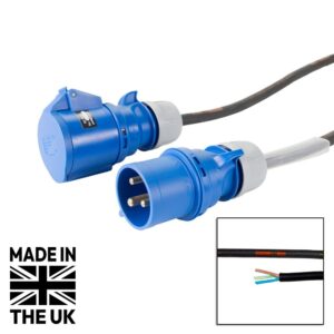 Tourspec 5m Blue 32A Male - 32A Female 1PH 6mm 3C Cable