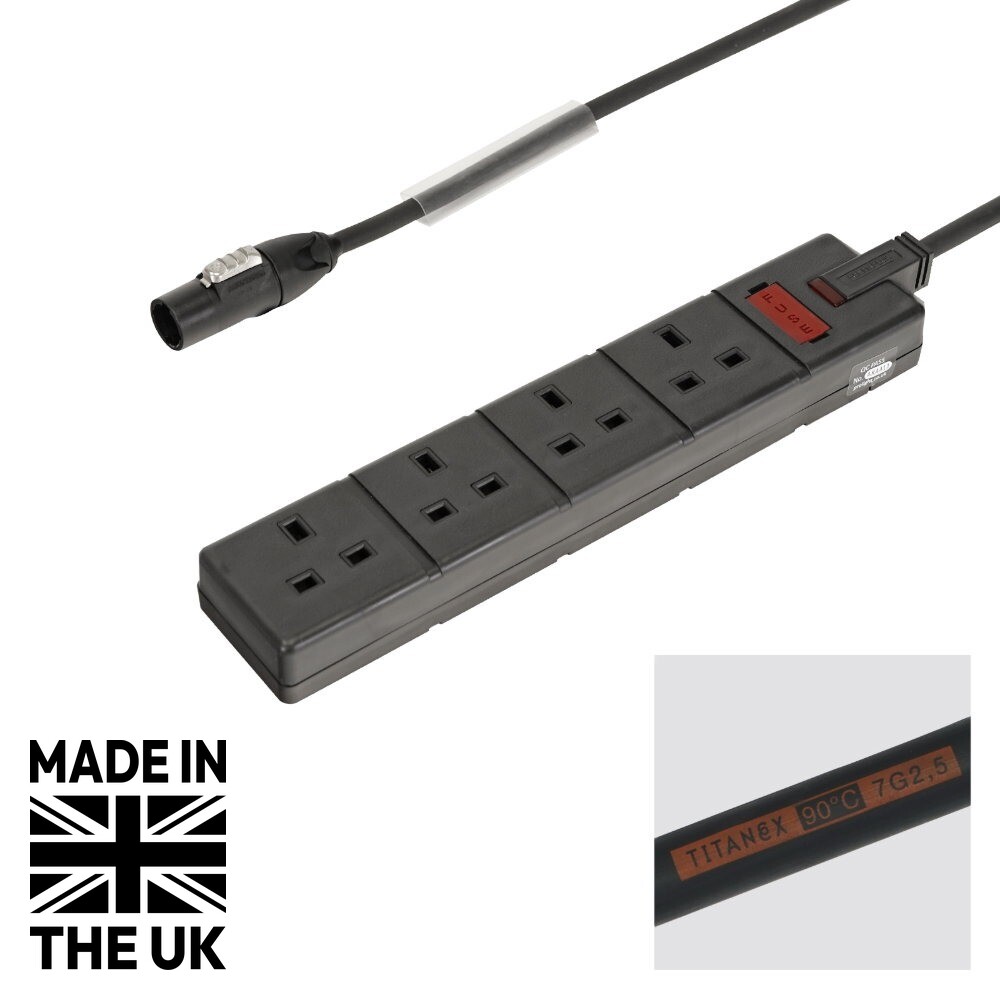 Tourspec 2m TRUE1 to 13A 4 Gang Cable Tourspec 2m TRUE1 to 13A 4 Gang Cable