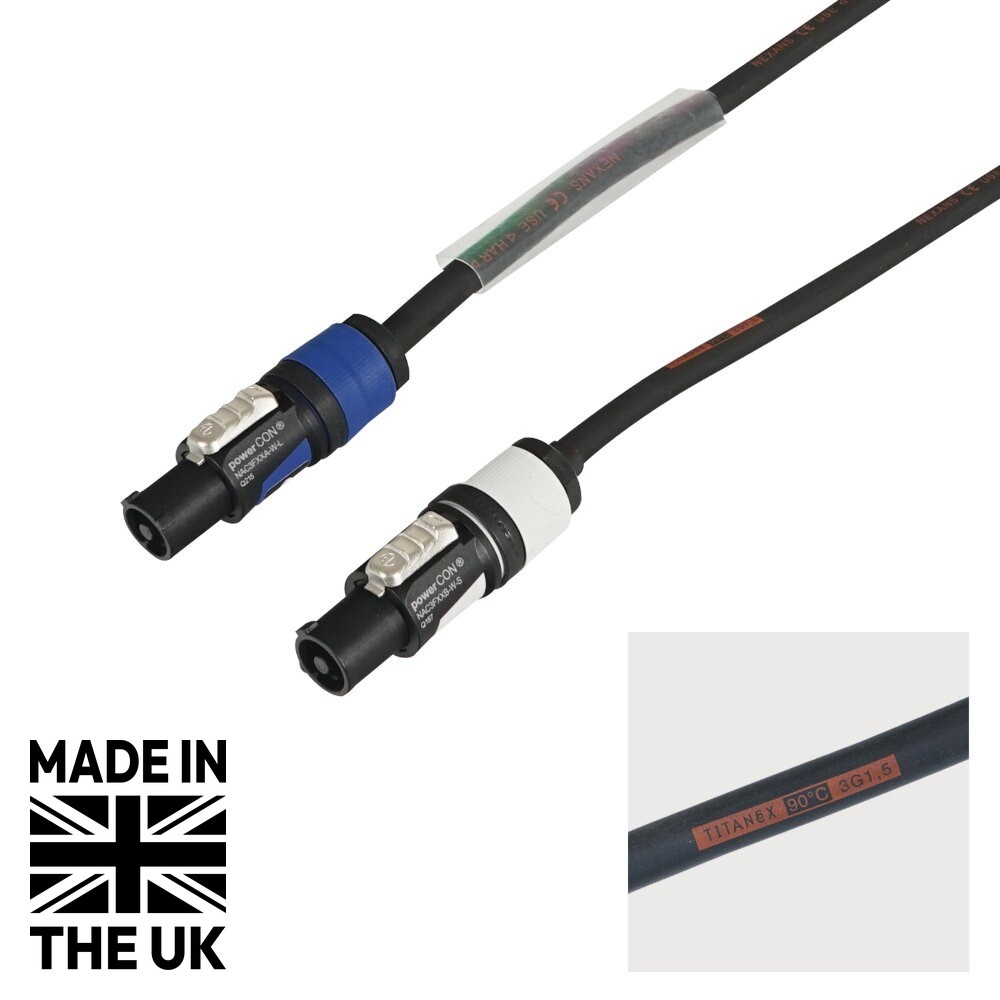 Tourspec 10m Neutrik powerCON Link Cable - 1.5mm H07RN-F Tourspec 10m Neutrik powerCON Link Cable - 1.5mm H07RN-F