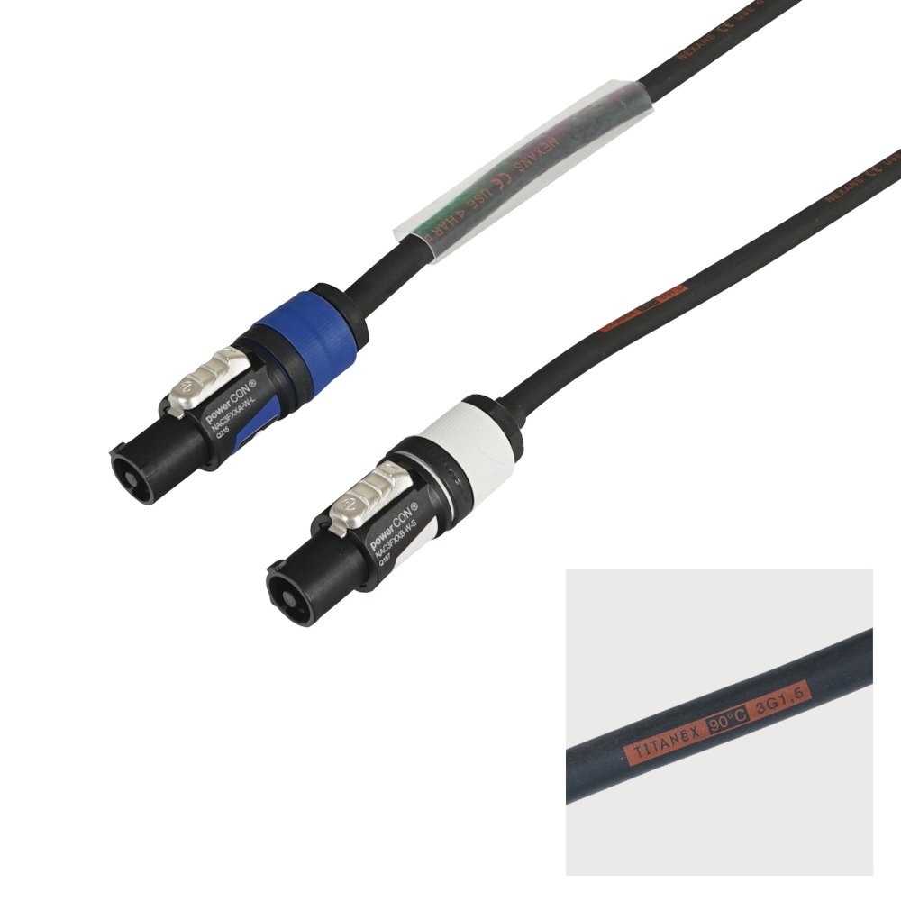 Elumen8 10m Neutrik powerCON Link Cable - 1.5mm H07RN-F Elumen8 10m Neutrik powerCON Link Cable - 1.5mm H07RN-F