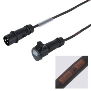Elumen8 1m 2.5mm 16A Male - 16A Female Cable, Mennekes