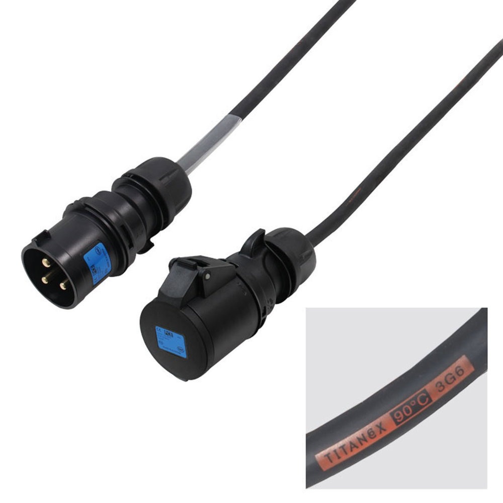 Elumen8 10m 32A Male - 32A Female 1PH 6mm 3C Cable Elumen8 10m 32A Male - 32A Female 1PH 6mm 3C Cable