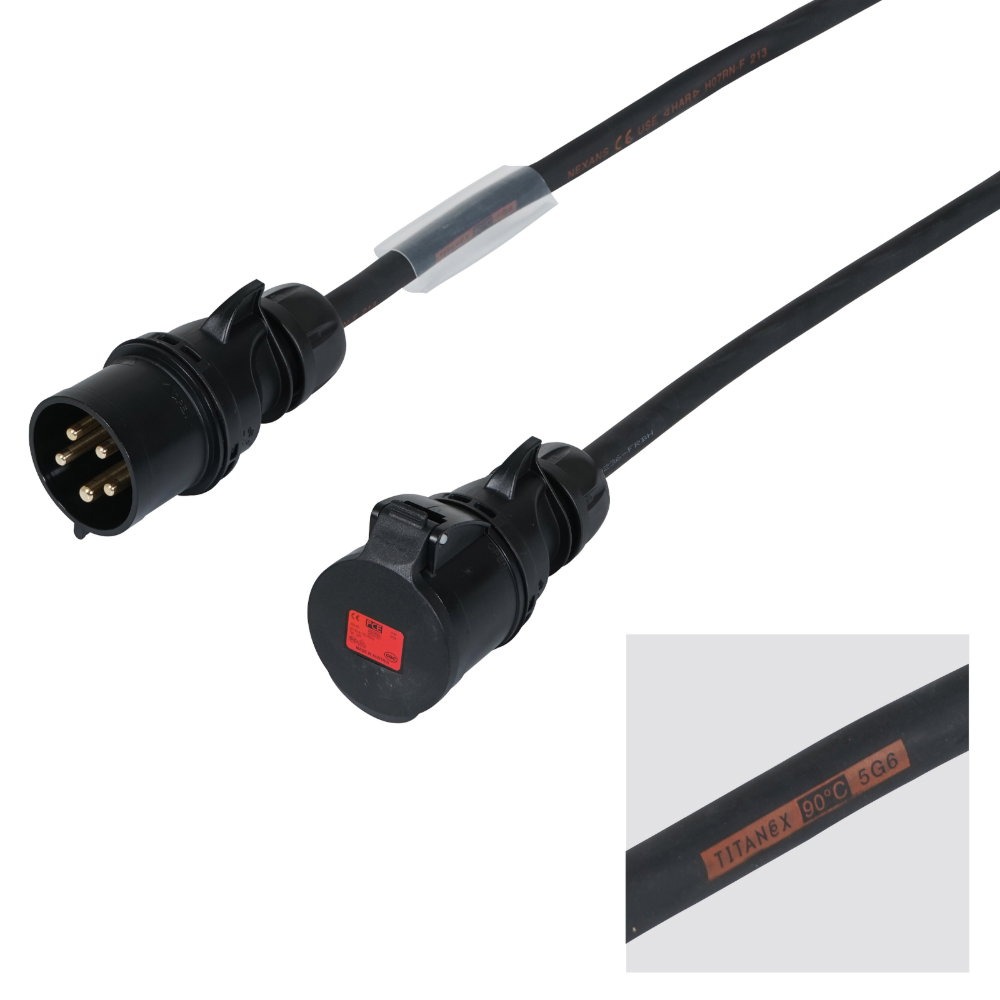 Elumen8 10m 32A Male - 32A Female 3PH 6mm 5C Cable Elumen8 10m 32A Male - 32A Female 3PH 6mm 5C Cable