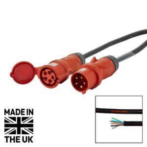 Tourspec 10m 32A Male - 32A Female 3PH 6mm 5C Cable, Mennekes