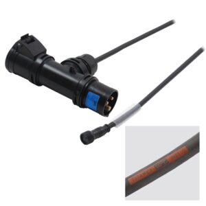Elumen8 0.75m PCE 16A Black T-Connect to LEDJ Hydralock IP Socket Cable