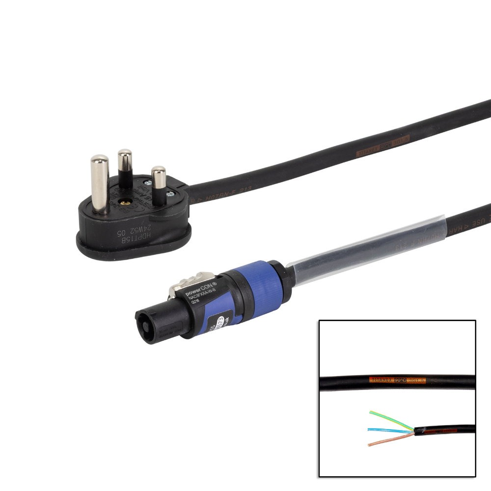 Elumen8 5m 1.5mm 15A Male – powerCON Adaptor Cable Elumen8 5m 1.5mm 15A Male - powerCON Adaptor Cable