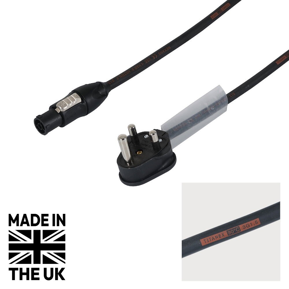 Tourspec 1m 1.5mm 15A Male – powerCON TRUE1-TOP Adaptor Cable Tourspec 1m 1.5mm 15A Male - powerCON TRUE1-TOP Adaptor Cable