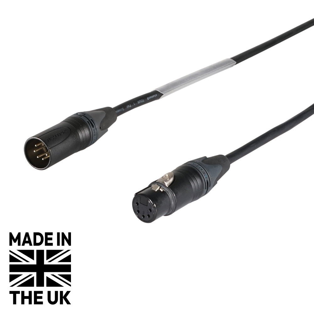Tourspec 10m 5-Pin Neutrik Male XLR - 5-Pin Female XLR DMX Cable Tourspec 10m 5-Pin Neutrik Male XLR - 5-Pin Female XLR DMX Cable
