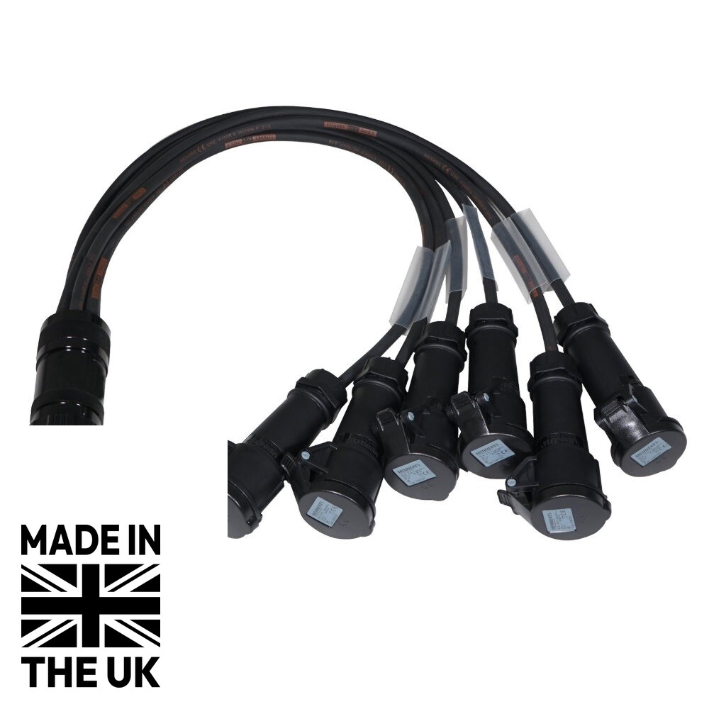 Tourspec Socapex 19-Pin Male - 16A Mennekes Female 2.5mm Fan-Out Cable Tourspec Socapex 19-Pin Male - 16A Mennekes Female 2.5mm Fan-Out Cable