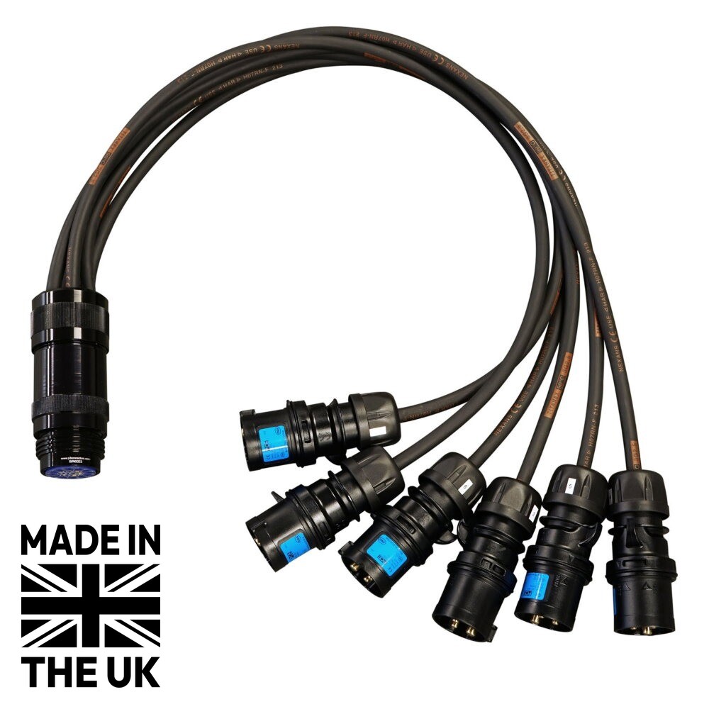 Tourspec 16A Male - Socapex 19-Pin Female 2.5mm Fan-In Cable Tourspec 16A Male - Socapex 19-Pin Female 2.5mm Fan-In Cable