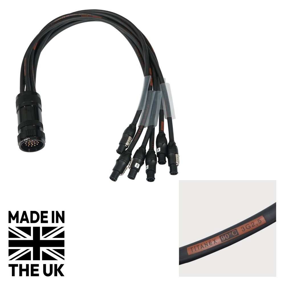 Tourspec Socapex 19-Pin Male – powerCON TRUE1 2.5mm Fan-Out Cable Tourspec Socapex 19-Pin Male - powerCON TRUE1 2.5mm Fan-Out Cable