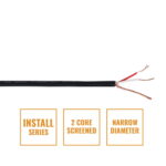 Elumen8 INSTALL Screened 2 Core Microphone Cable MIC1PRB, 500m Drum Black