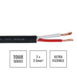 Elumen8 TOUR 2 Core 2 x 2.5mm2 Speaker Cable SP2X2.5B, 100m Drum Black