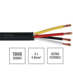 Elumen8 TOUR 4 Core 4 x 4.0mm2 Speaker Cable SP4X4.0B, 100m Drum Black