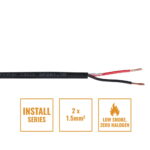 Elumen8 INSTALL LSZH 2 Core 2 x 1.5mm2 Speaker Cable SP2X1.5B, 500m Drum Black