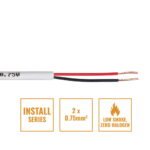 Elumen8 INSTALL LSZH 2 Core 2 x 0.75mm2 Speaker Cable SP2X0.75W, 100m Drum White