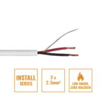 Elumen8 INSTALL LSZH 2 Core 2 x 2.5mm2 Speaker Cable SP2X2.5W, 100m Drum White