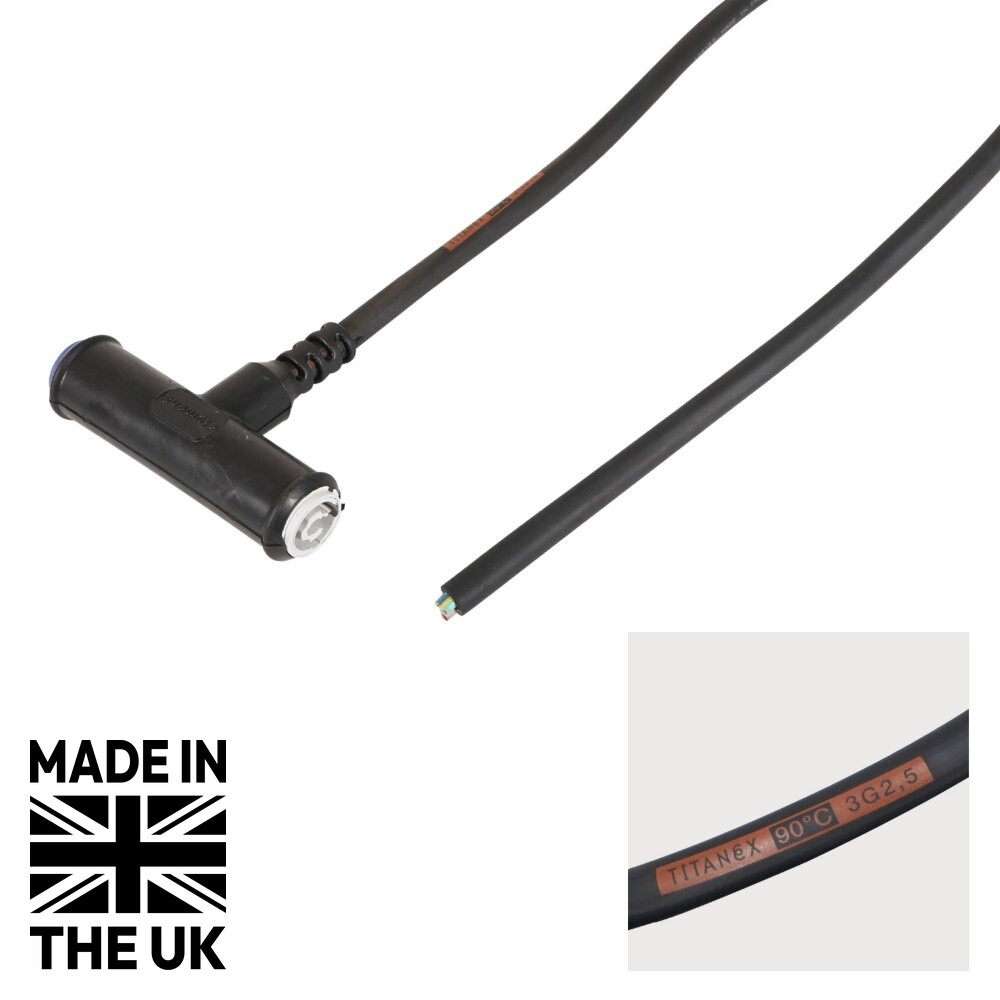 Tourspec Moulded powerCON Tee to Bare Ends - 3m Tourspec Moulded powerCON Tee to Bare Ends - 3m