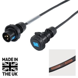 Tourspec 20m 2.5mm IP67 Black 16A Male - 16A Female Cable