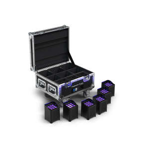 CHAUVET DJ Freedom Flex H9 Battery Uplighter (Pack of 6) with Case