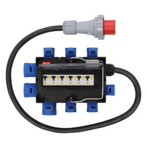 PCE ISCHL Distribution Box 63A 415V In, 3 x 32A + 6 x 16A Out (9130027)