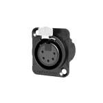 Seetronic XLR 5-Pin Chassis Socket, Black (MK5F2C-B)