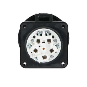 PCE 63A 415V 3P+N+E Panel Socket, Black (3355-6xs)