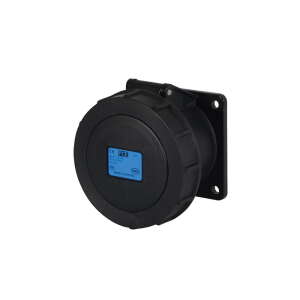 PCE 32A 230V IP67 2P+E Panel Socket, Black (3232-6x)