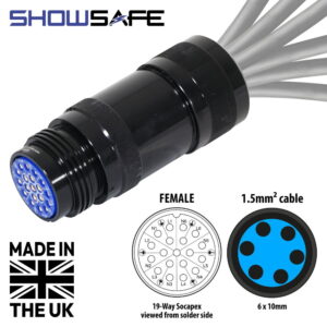 Tourspec Socapex 19-Pin Line Female Socket 6 x 10mm (1.5mm² cable)