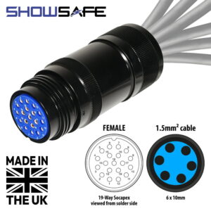 Tourspec Socapex 19-Pin Line Female Socket 6 x 10mm (1.5mm² cable) Numbered