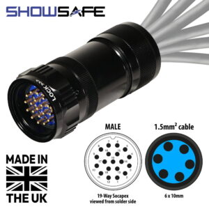 Tourspec Socapex 19-Pin Line Male Plug 6 x 10mm (1.5mm² cable) Numbered