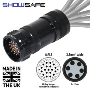 Tourspec Socapex 19-Pin Line Male Plug 6 x 12mm (2.5mm² cable)