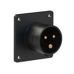 PCE 16A 230V 2P+E Panel Inlet, Black (613-6x)