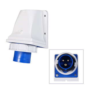 PCE 16A 230V 2P+E IP67 Wall Mount Angled Inlet (5132-6k)