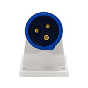 PCE 16A 230V 2P+E Flanged Angled Inlet (77713-6)