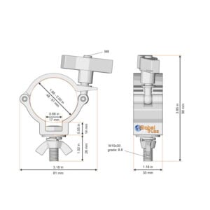 Global Truss Narrow Half Coupler Outdoor Black (812INOUTDOOR-B)